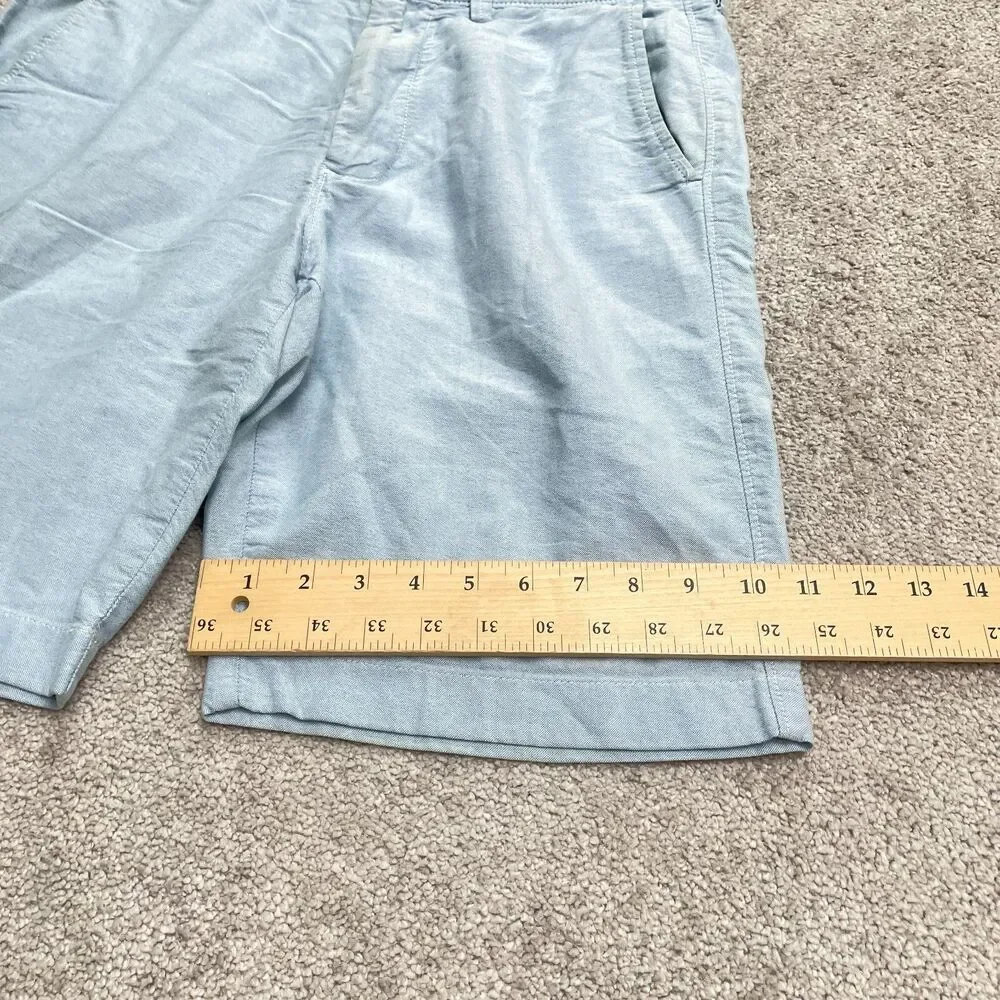 J.Crew Club Chino Shorts Mens Size 31 Blue Cotton Flat Front 11 Inch Casual